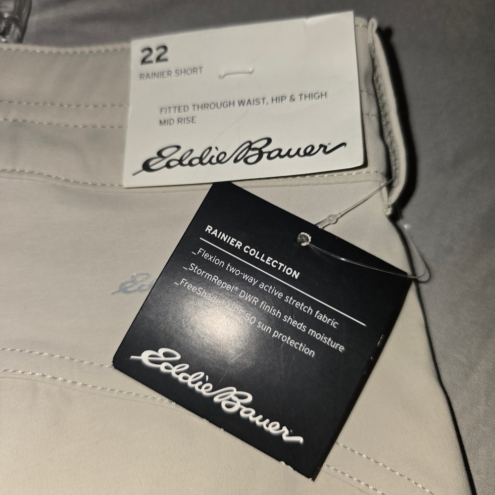 Eddie Bauer Rainier Shorts 22W Womens Pumice Beige Stretch Hiking UPF 50 2023 - Picture 5 of 10